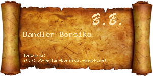 Bandler Borsika névjegykártya